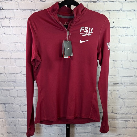 Nike Maroon FSU Quarter-Zip Pullover Women’s Sz Med NWT